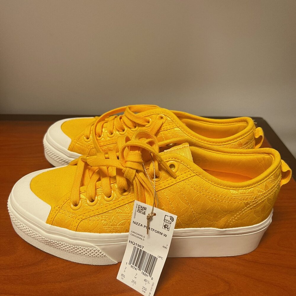Adidas Nizza Platform Canvas Yellow 8.5 Rare Find